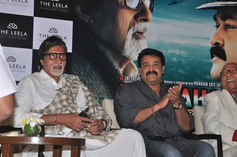 Amitabh Bachchan and Mohanlal at the press meet of Kandahar hosted by the Leela Hotels