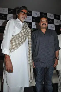 Amitabh Bachchan and Mohanlal at the press meet of Kandahar hosted by the Leela Hotels