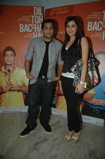 Shazahn Padamsee and Omi Vaidya promote Dil Toh Baccha Hai at Andheri. .