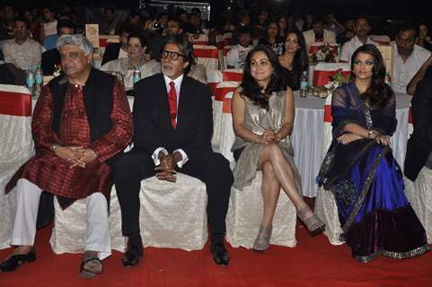 Javed Akhtar, Amitabh Bachchan, Tina Ambani and Aishwarya at Big Star Awards, Bhavans Ground. .