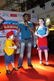 Ajay Devgan at Promotion of movie  &quot;Toonpur Ka Super Hero&quot; at oberoi mall, Mumbai