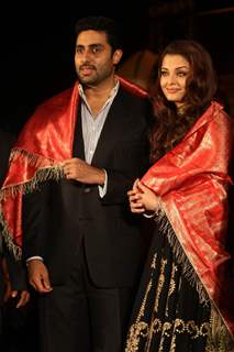 Abhishek Bachchan and Aishwarya Rai Bachchan during an World bunts sports meet of 2010 in Mumbai