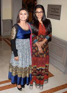 Rani Mukherjee and Vidya Balan pose for a photo shoot for their upcoming film