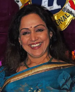 Hema Malini arrives to attend a press conference for complition of 50 years Lions Club of Howrah at a city hotel in Kolkata on Sunday. .