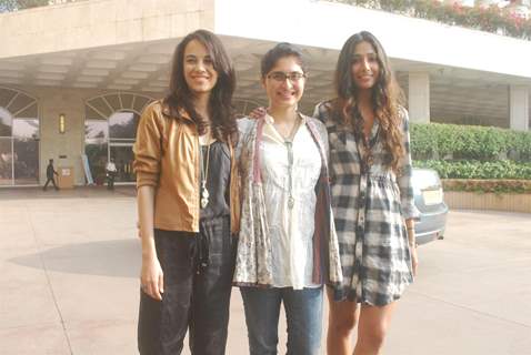 Kiran Rao,Monica Dogra & Kriti Malhotra during the Promotion of Film Dhobi Ghat in Mumbai