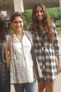 Kiran Rao,Monica Dogra & Kriti Malhotra during the Promotion of Film Dhobi Ghat in Mumbai