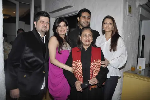 Abhishek Bachchan, Jaya Bachchan and Aishwarya Rai Bachchan grace Dabboo Ratnani Calendar Launch at Olive, Bandra, Mumbai. .