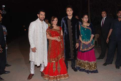 Aamir Khan, Avantika Malik, Imran Khan & Kiran Rao at sangeet photos. .