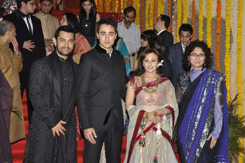 Aamir Khan with Kiran Rao at nephew Imran Khan's wedding ceremony with Avantika Malik in Pali Hill