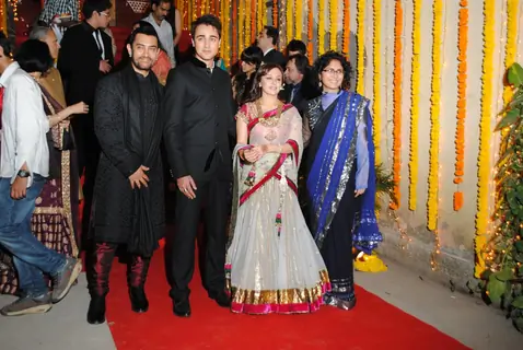 Aamir Khan with Kiran Rao at nephew Imran Khan's wedding ceremony with Avantika Malik in Pali Hill