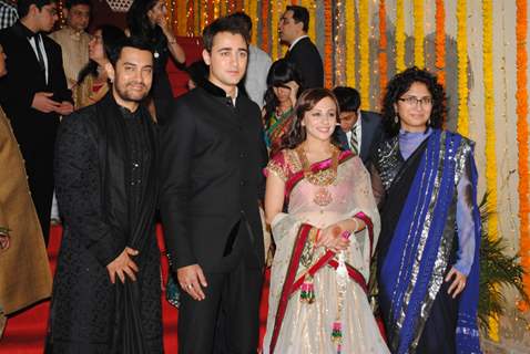 Aamir Khan with Kiran Rao at nephew Imran Khan's wedding ceremony with Avantika Malik in Pali Hill