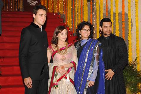 Aamir Khan with Kiran Rao at nephew Imran Khan's wedding ceremony with Avantika Malik in Pali Hill