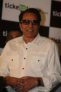 Dharmendra launched Ajay Devgan's new online venture ticketplease.com at Hotel JW Marriott in Juhu, Mumbai