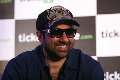 Sunny Deol launched Ajay Devgan's new online venture ticketplease.com at Hotel JW Marriott in Juhu, Mumbai