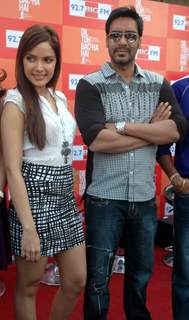 Shazahn Padamsee and Ajay Devgan at Dil Toh Baccha Hai Ji Kite Flying Event