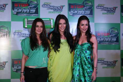 Preity Zinta, Malaika Arora Khan and Neha Dhupia at Gillette PMS campaign event. .