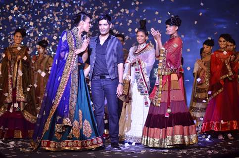 Models walking on the ramp for Manish Malhotra show for Chivas Studio at Mahalaxmi Race Course. .