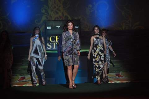 Raveena Tandon walking on the ramp for Chivas Studio Fashion Show at Mahalaxmi Race Course