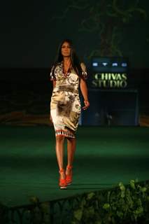 Models walking on the ramp for Chivas Studio Fashion Show at Mahalaxmi Race Course