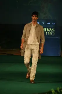 Models walking on the ramp for Chivas Studio Fashion Show at Mahalaxmi Race Course