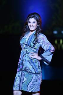 Raveena Tandon walking on the ramp for Chivas Studio Fashion Show at Mahalaxmi Race Course