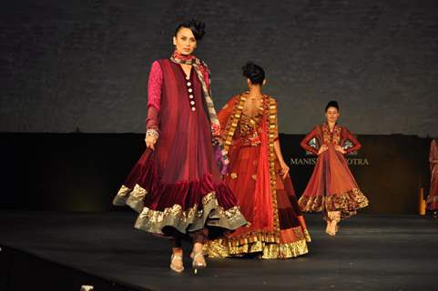 Models walking on the ramp for Manish Malhotra show for Chivas Studio