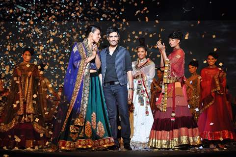 Models walking on the ramp for Manish Malhotra show for Chivas Studio