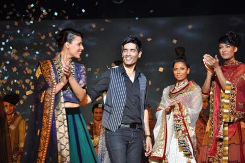 Models walking on the ramp for Manish Malhotra show for Chivas Studio