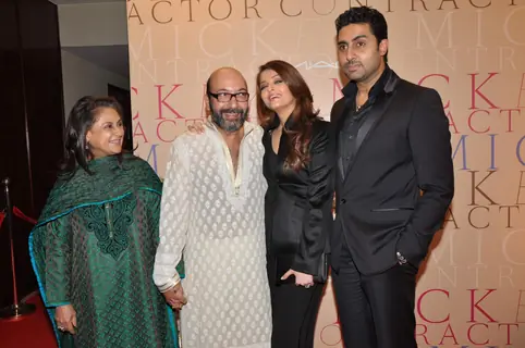 Jaya, Abhishek and Aishwarya Rai Bachchan in MAC bash hosted by Mickey Contractor