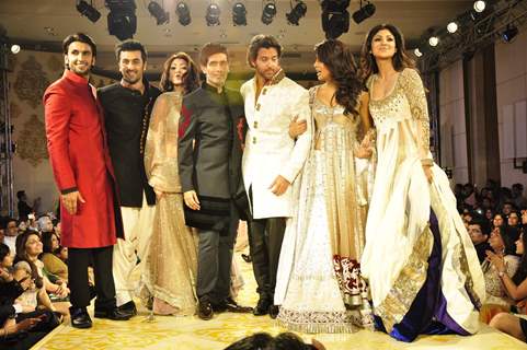 Bollywood Celebs walk the ramp at Mizwan Show. .