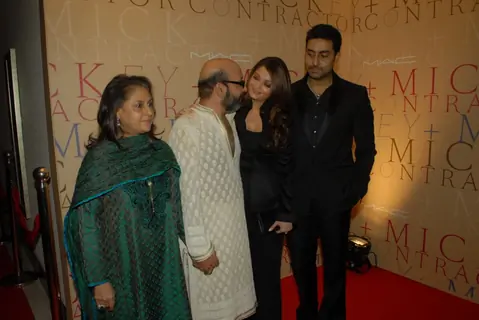 Jaya, Abhishek and Aishwarya Rai Bachchan in MAC bash hosted by Mickey Contractor
