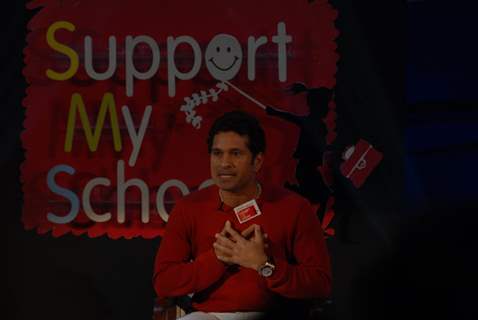Sachin Tendulkar grace the Coca Cola and NDTV 'Support My School' event at the Taj Land's End