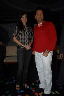 Sachin Tendulkar and Dia Mirza grace the Coca Cola and NDTV 'Support My School' event at the Taj Land's End