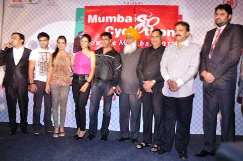 Dil Toh Baccha Hai Ji starcast at Mumbai Cyclothon press meet at Trident. .