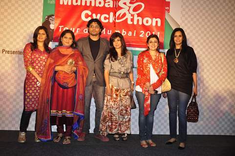 Dil Toh Baccha Hai Ji starcast at Mumbai Cyclothon press meet at Trident. .