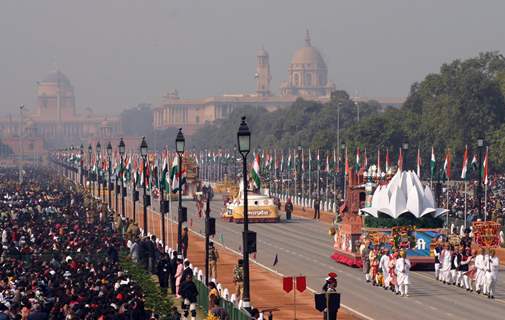 The Republic Day parade at Rajpath in New Delhi on Wed Jan 2011. .