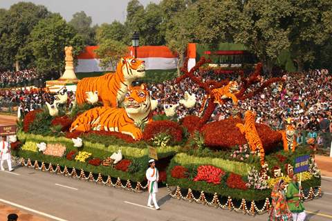 The Republic Day parade at Rajpath in New Delhi on Wed Jan 2011. .