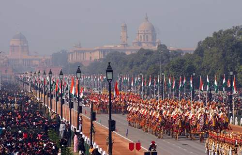 The Republic Day parade at Rajpath in New Delhi on Wed Jan 2011. .