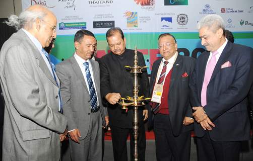 The Union Minister for Tourism, Shri Subodh Kant Sahai lighting the lamp to inaugurate the SATTE Travel and Tourism Exchange, in New Delhi. .