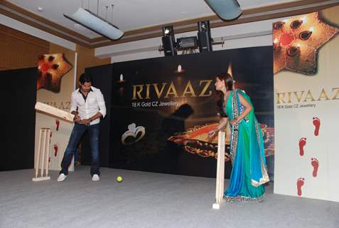 Riya Sen and Sreesanth promotes Gitanjali's Rivaaz collection at Grand Hyatt. .