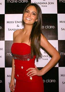 Miss Universe Ximena Navarrette  at the launch of ladies footwear ''Marie Claire''  in New Delhi on Saturday..