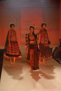 Models walk the ramp for Ritu Kumar fashion show at Taj land's End, Bandra in Mumbai