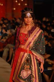 Models walk the ramp for Ritu Kumar fashion show at Taj land's End, Bandra in Mumbai