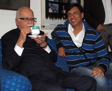 Shri L.K. Advani and  Madhur Bhandarkar at a special screening of film 'Dil Toh Baccha Hai Ji' in Delhi on 3 Feb 2011. .