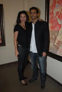 Arjun Rampal with his wife at ‘Resonance’ group show at Art Musings Gallery