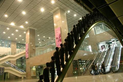 The inside view of Airport Metro in New Delhi on Sat 2 Feb 2011. .