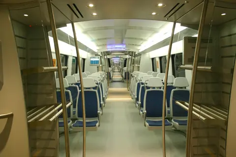 The inside view of Airport Metro at the IGI Airport  station in New Delhi on Sat 5 Feb 2011. .