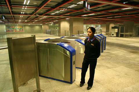 The inside view of Airport Metro in New Delhi on Sat 5 Feb 2011. .