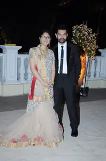 Aamir Khan and Kiran Rao at Imran Khan and Avantika Malik's Wedding Reception Party at Taj Land's End. .