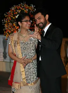 Aamir and Kiran Rao at Imran Khan and Avantika Malik's Wedding Reception Party at Taj Land's End